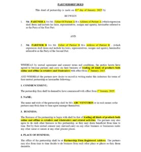 Understanding Partnership Deed: Importance, Format, Content & Types