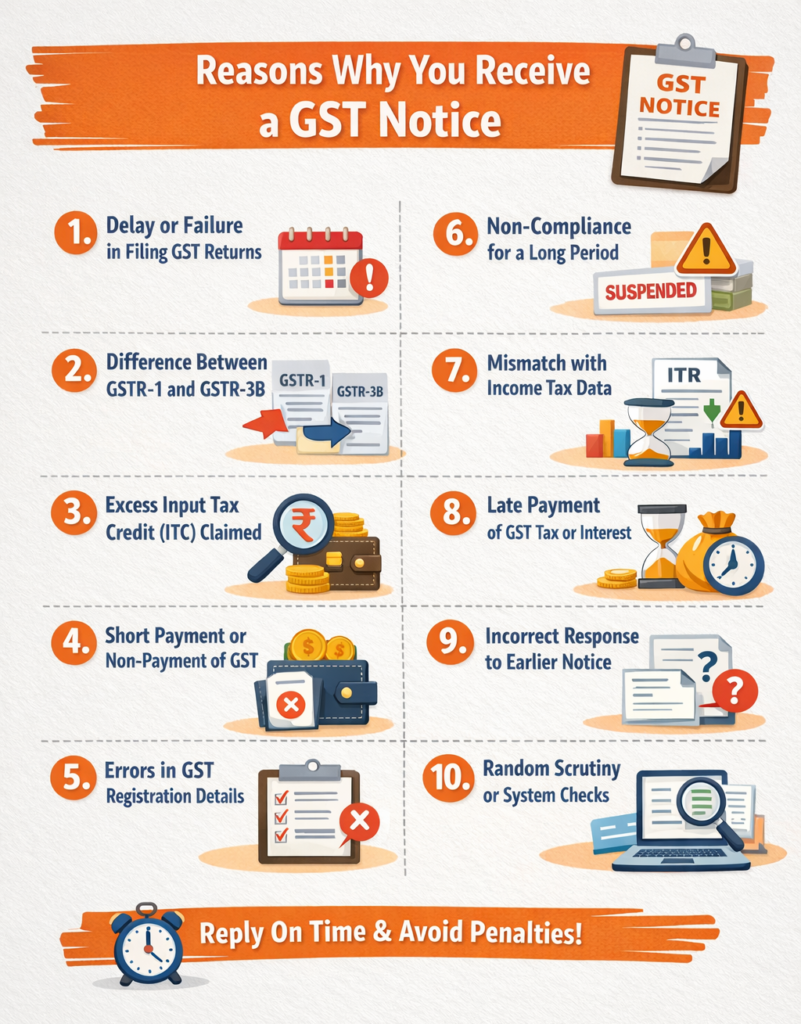 Reasons for receiving a GST notice